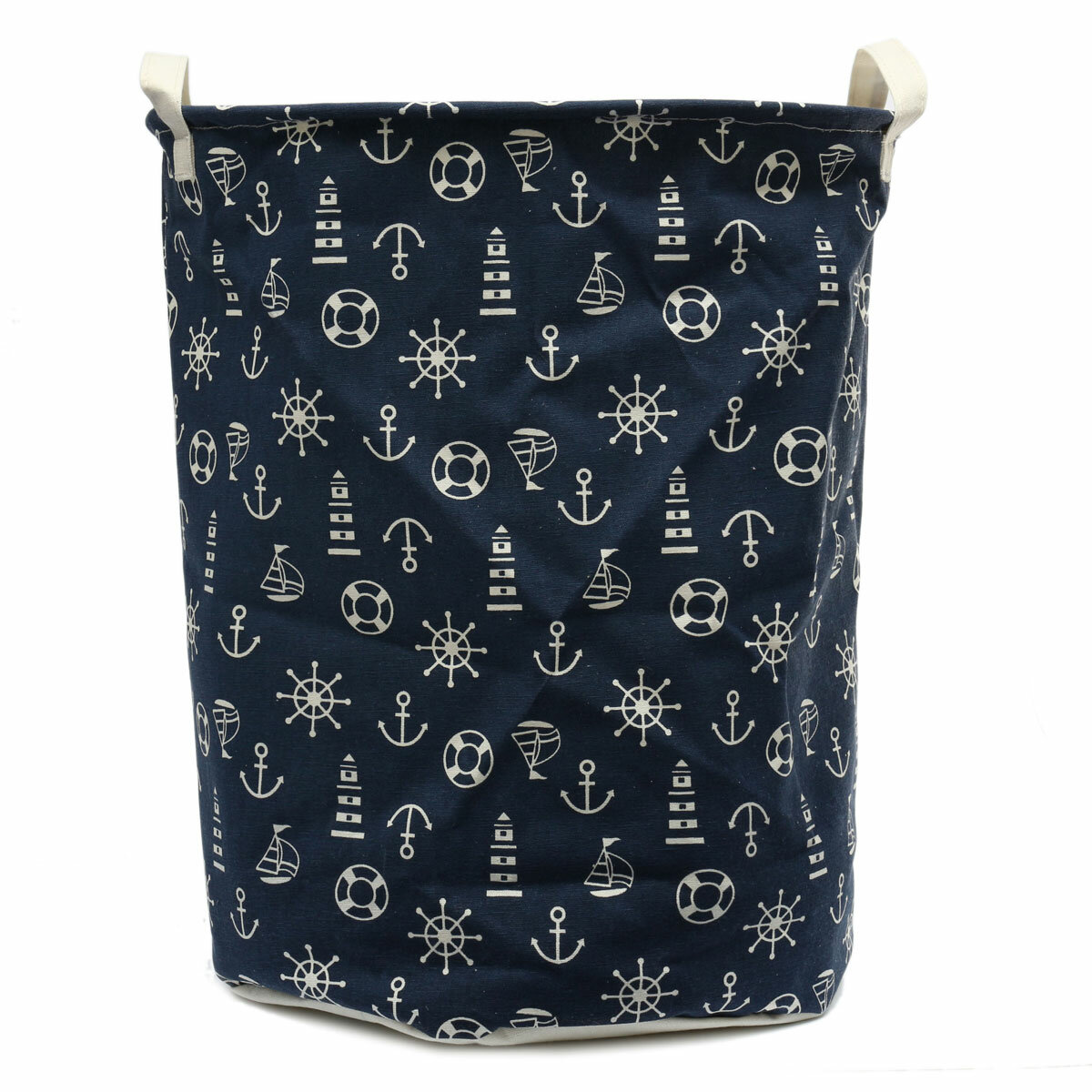 
	45cm Linen Laundry Hamper Bag Washing Basket Clothes Storage Pouch Collection