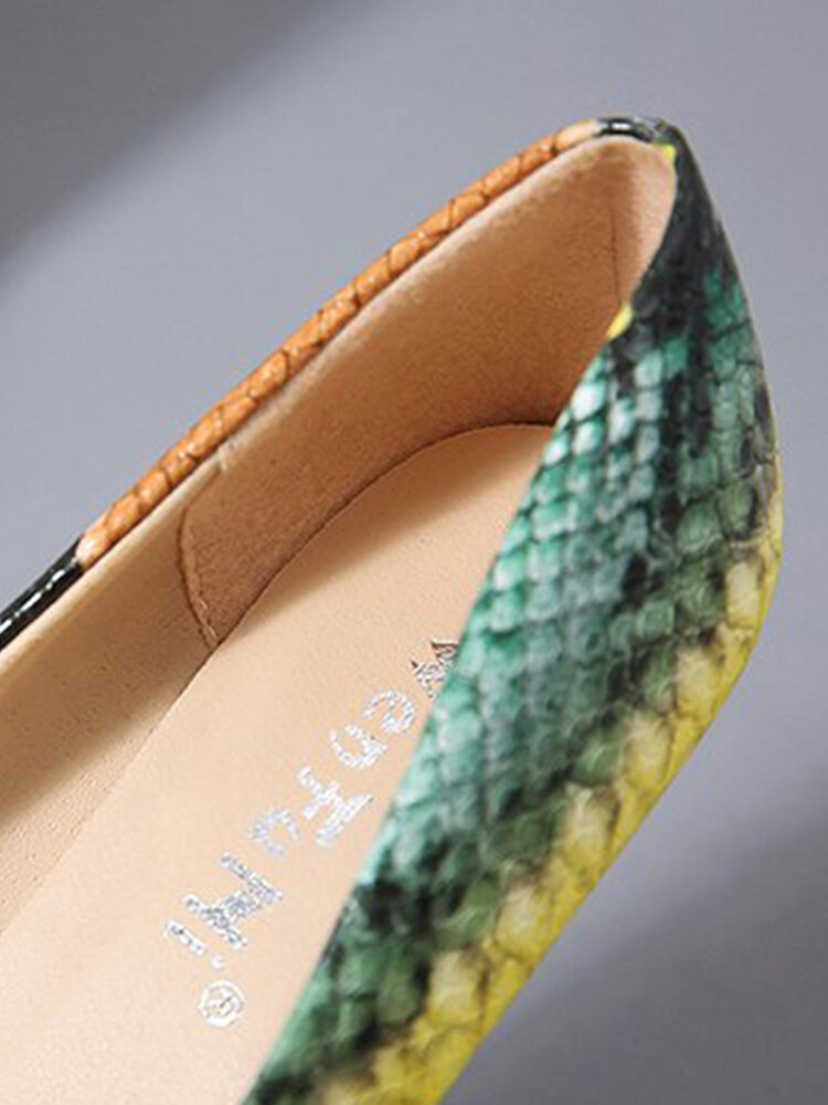 
	Women Colorful Snake Pattern Pointed Toe Slim High Heels Halloween Party Pumps