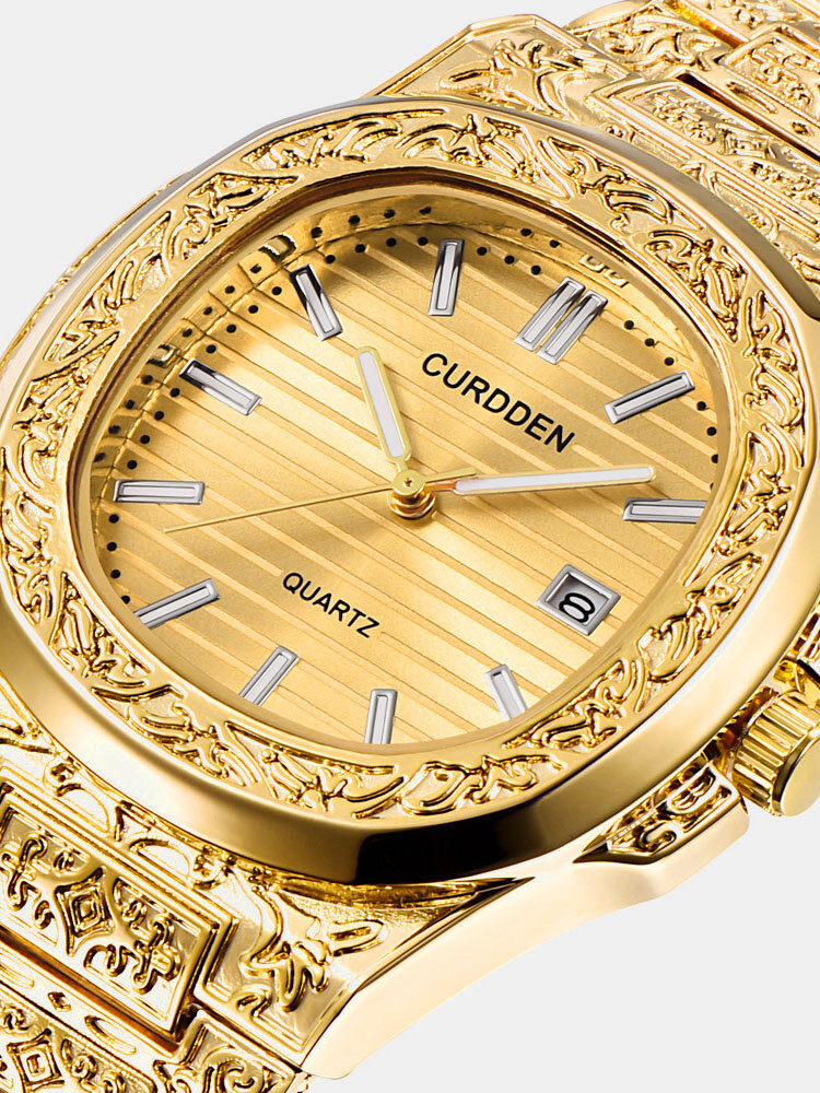 
	Alloy Hip-hop Carved Waterproof Mens Quartz Watch