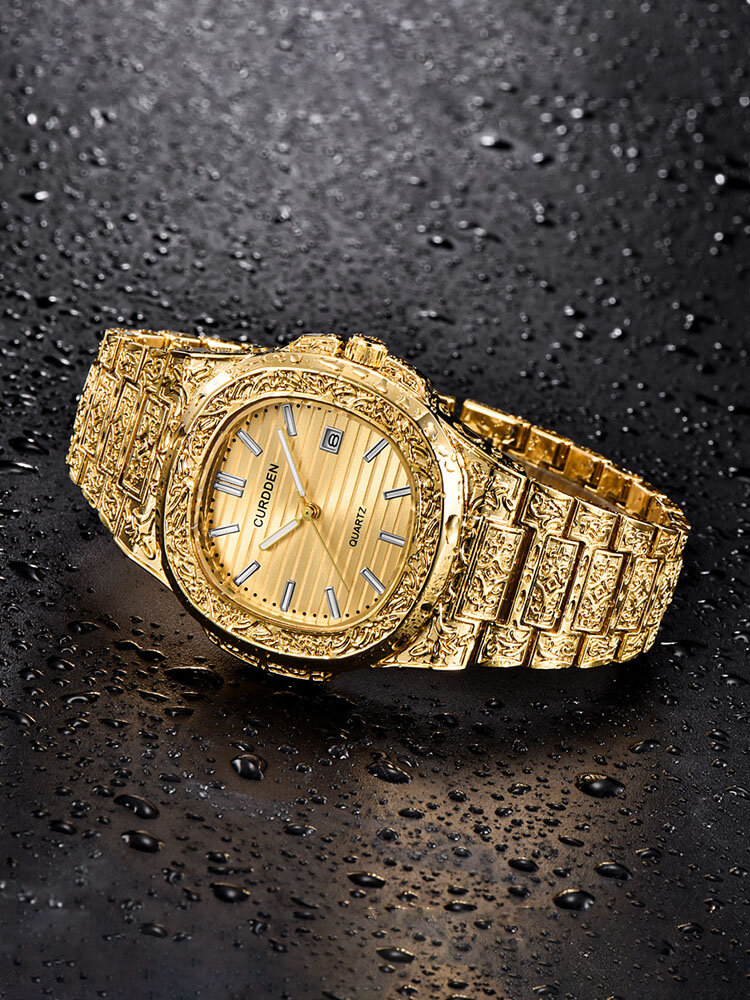 
	Alloy Hip-hop Carved Waterproof Mens Quartz Watch