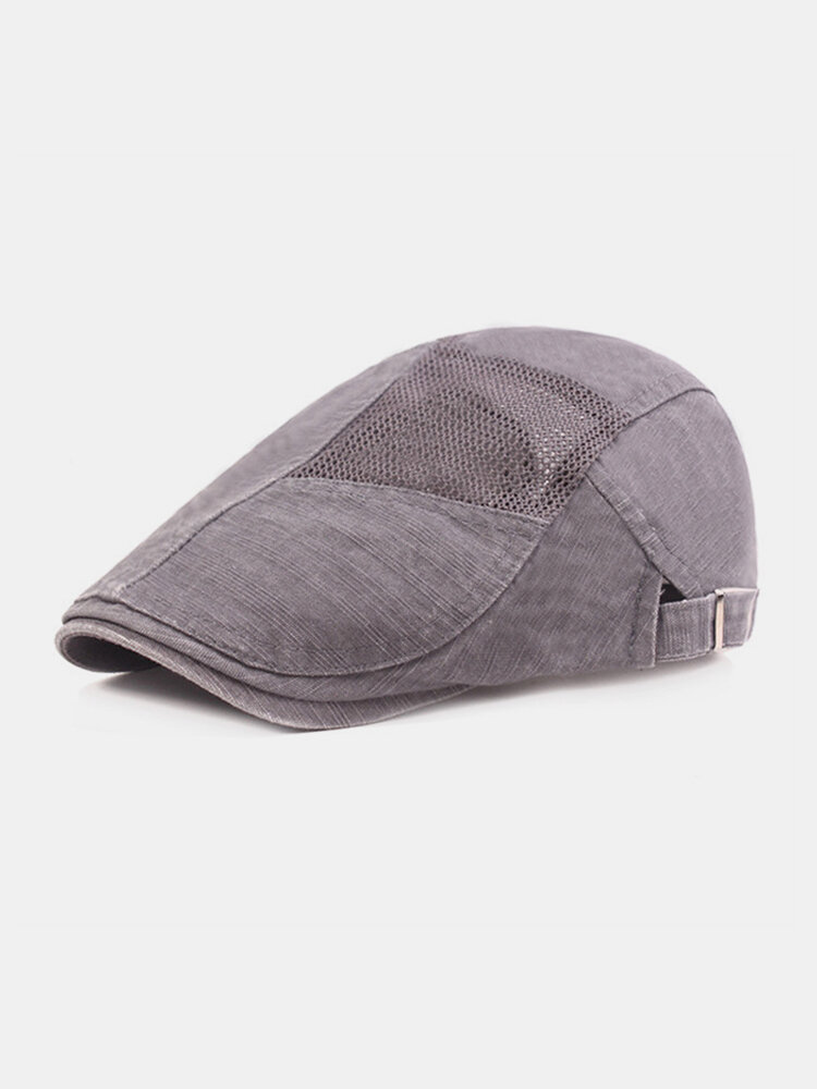 
	Breathable Mesh Men’s Cotton Beret Retro Forward Hat Simple Cap