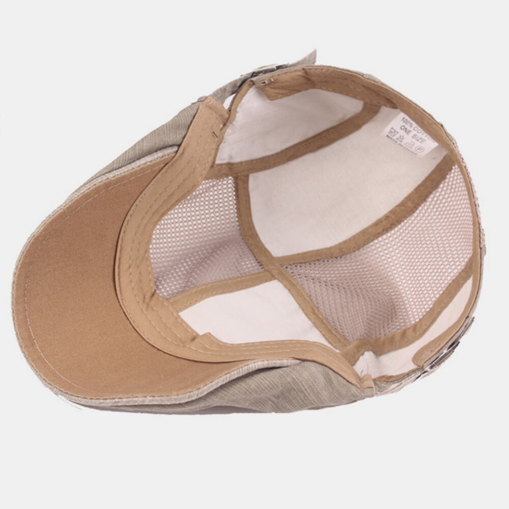 
	Breathable Mesh Men’s Cotton Beret Retro Forward Hat Simple Cap