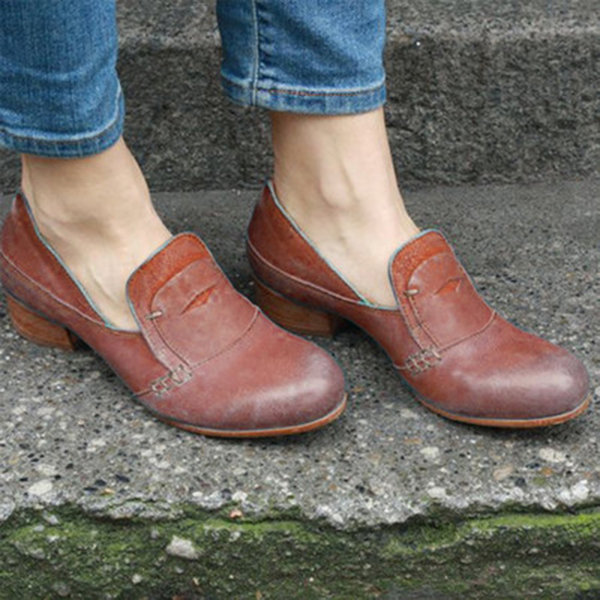
	Plus Size Women Casual Pumps Round Toe Low Heel Loafers