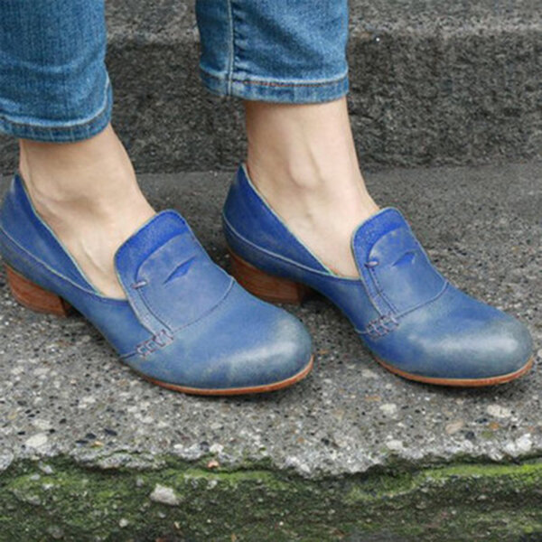 
	Plus Size Women Casual Pumps Round Toe Low Heel Loafers