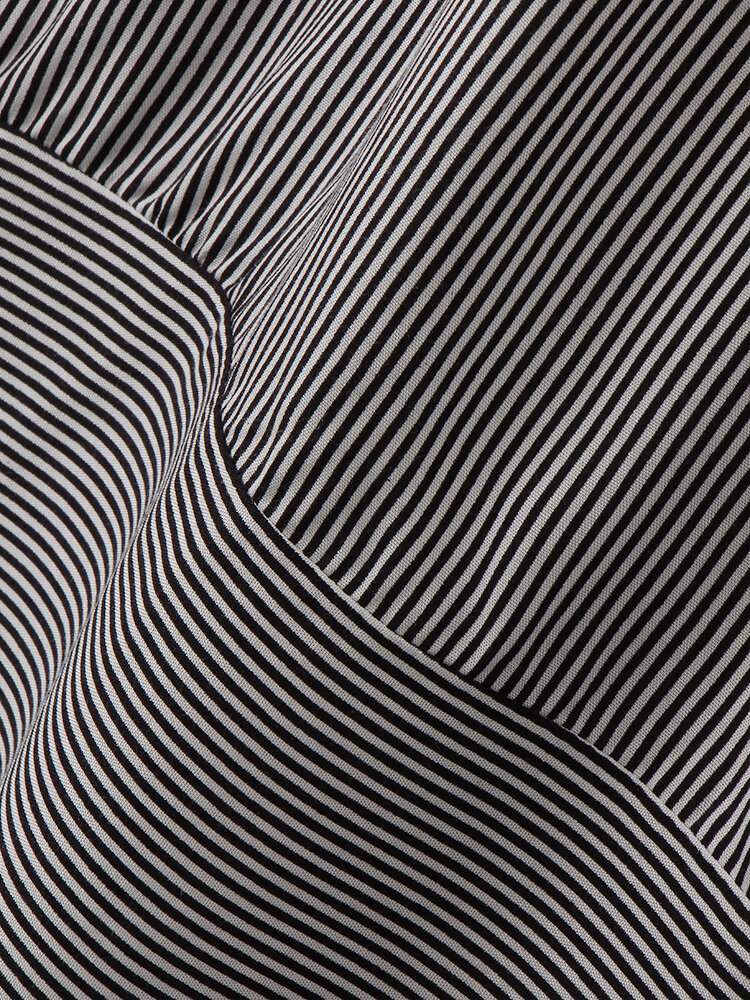 
	Stripe Print Pocket Tie Front Long Sleeve Lapel Dress