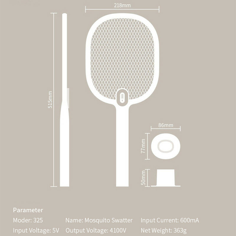 
	3life Electric Mosquito Swatter Mosquito Dispeller Rechargeable LED Electric Insect Bug Fly Mosquito Killer Racket 3-Layer Net