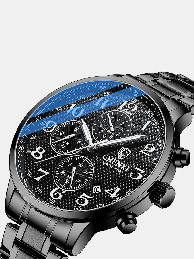 
	Stainless Steel Alloy Mens Luminous Waterproof Business Quartz Watch