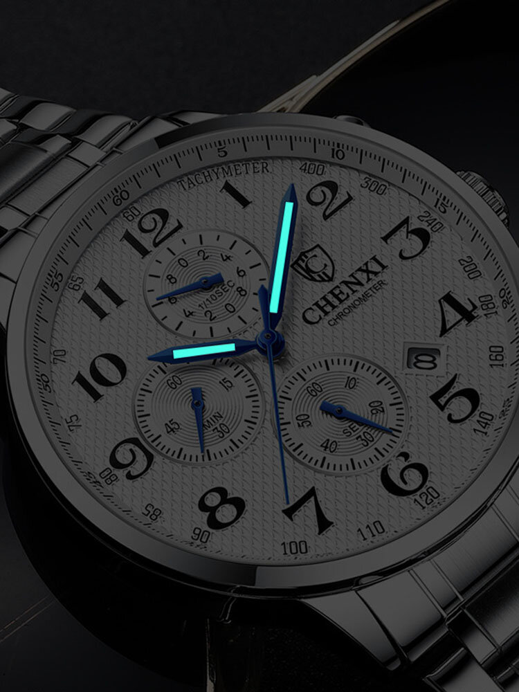 
	Stainless Steel Alloy Mens Luminous Waterproof Business Quartz Watch