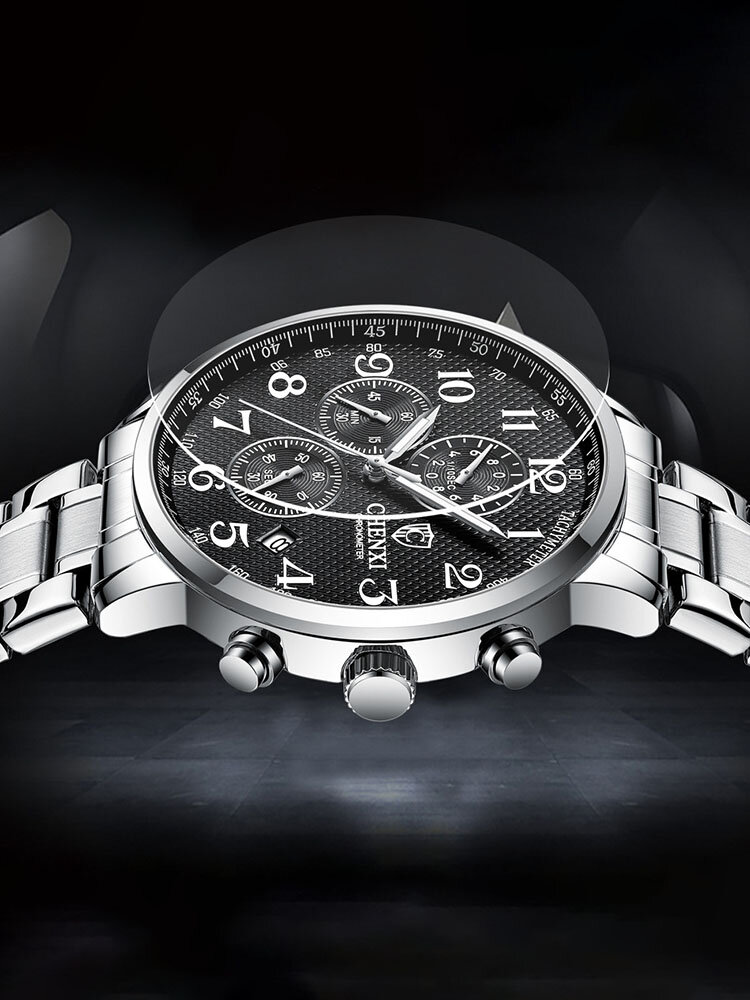 
	Stainless Steel Alloy Mens Luminous Waterproof Business Quartz Watch