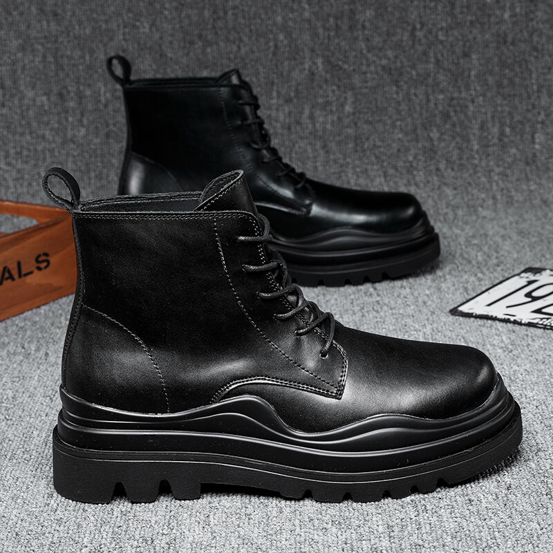 
	Men Stylish Non Slip Lace Up Casual Tooling Ankle Boots