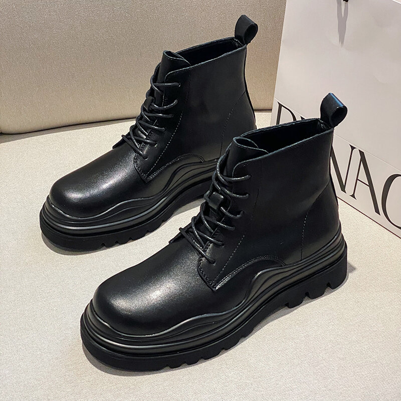
	Men Stylish Non Slip Lace Up Casual Tooling Ankle Boots