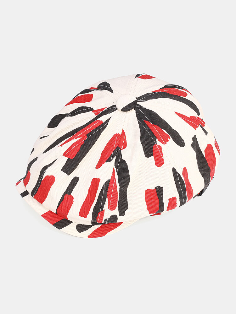 
	Men Thick Lines Pattern Fashion Casual Short Brim Flat Caps Beret Hat Newsboy Caps