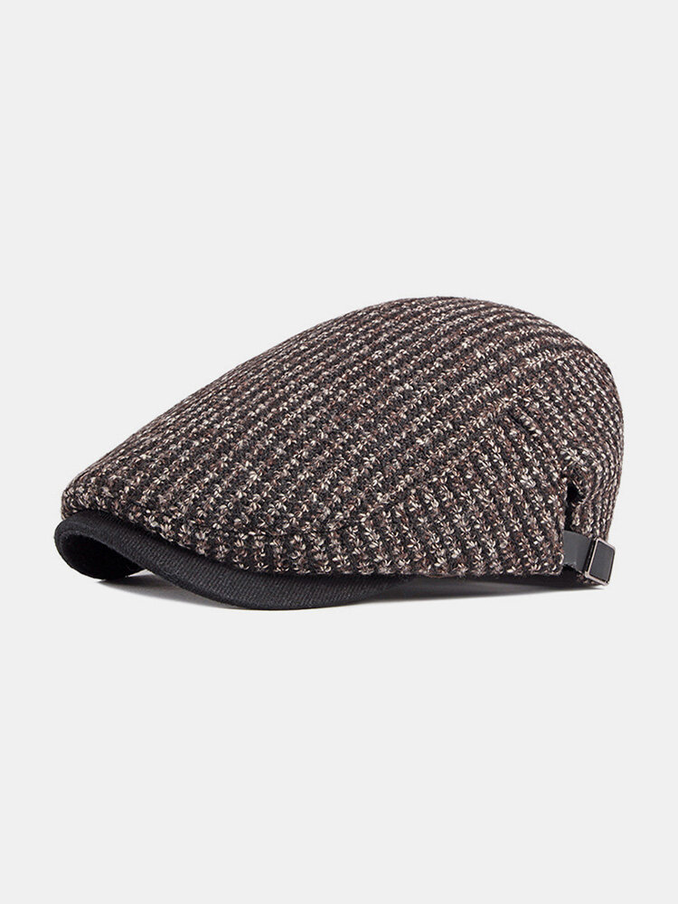 
	Men Peaked Cap Autumn Winter British Retro Beret Casual Forward Cap Flat Cap