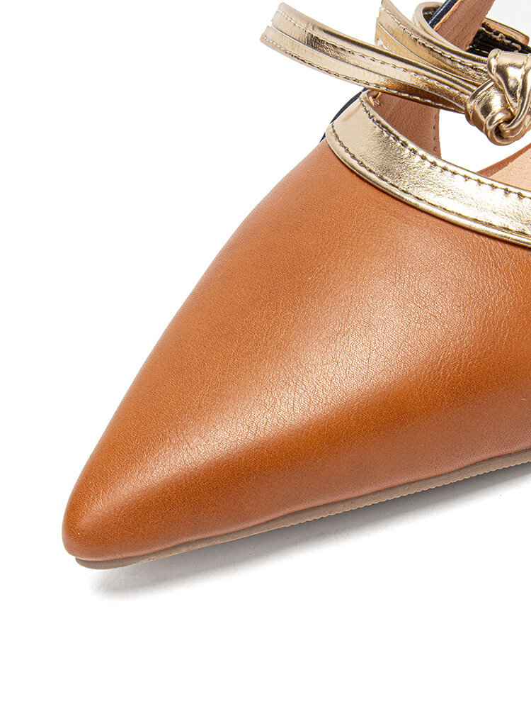 
	Womens Fashion Pointed Toe Side Cut-out Colorblock Mary Jane Heels