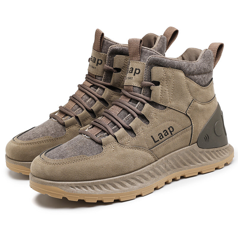 
	Men Outdoor Casual Canvas Splicing Lace Up Slip Resistant Ankle Boots