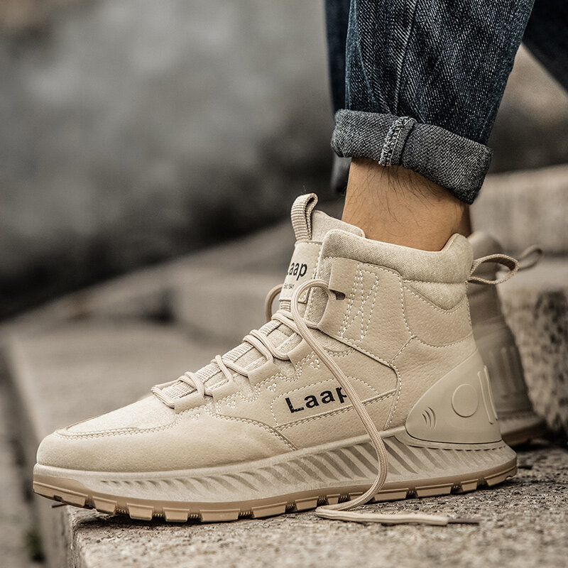 
	Men Outdoor Casual Canvas Splicing Lace Up Slip Resistant Ankle Boots