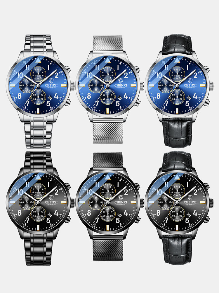 
	Business Full Steel Men Quartz Wristwatch Waterproof Date Clock Men Watch