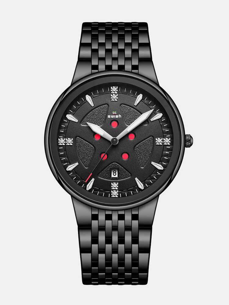 
	Business Men Watch Thin Steel Band Waterproof Automatic Calendar Luminous Quartz Watch