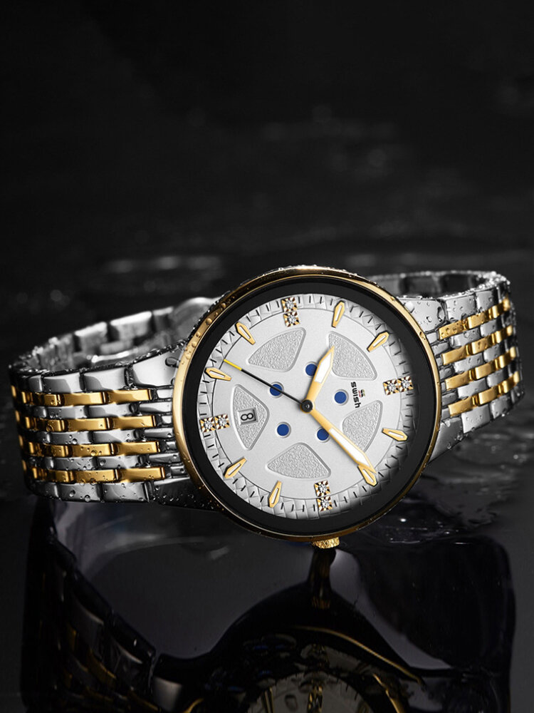 
	Business Men Watch Thin Steel Band Waterproof Automatic Calendar Luminous Quartz Watch