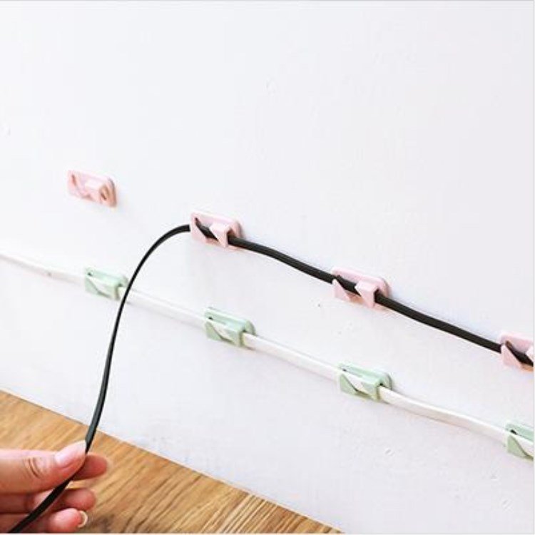 
	12 Pcs Desktop Wire Holder Paste Mini Cable Clip Power Cable Manager