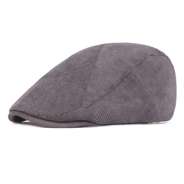 
	Men’s Corduroy Beret Forward Cap Warm Newsboy Hat