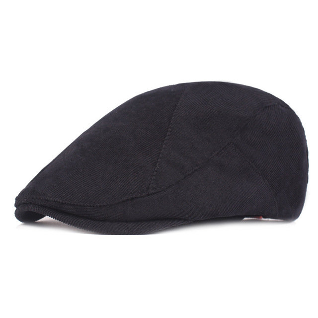 
	Men’s Corduroy Beret Forward Cap Warm Newsboy Hat