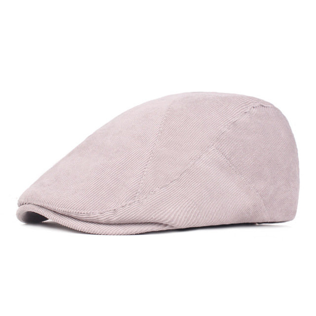 
	Men’s Corduroy Beret Forward Cap Warm Newsboy Hat