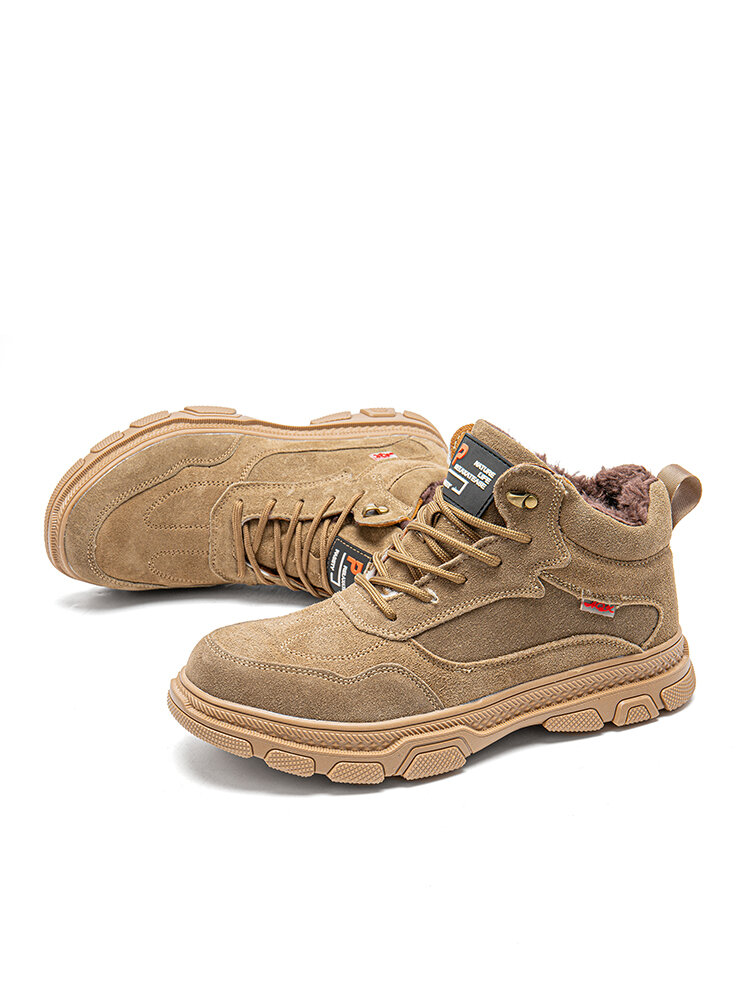 
	Men Suede Warm Lining Anti-smashing Wearable Casual Safety Boots