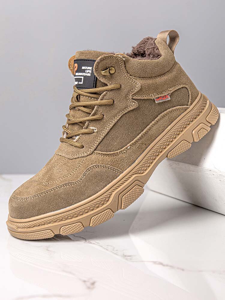 
	Men Suede Warm Lining Anti-smashing Wearable Casual Safety Boots