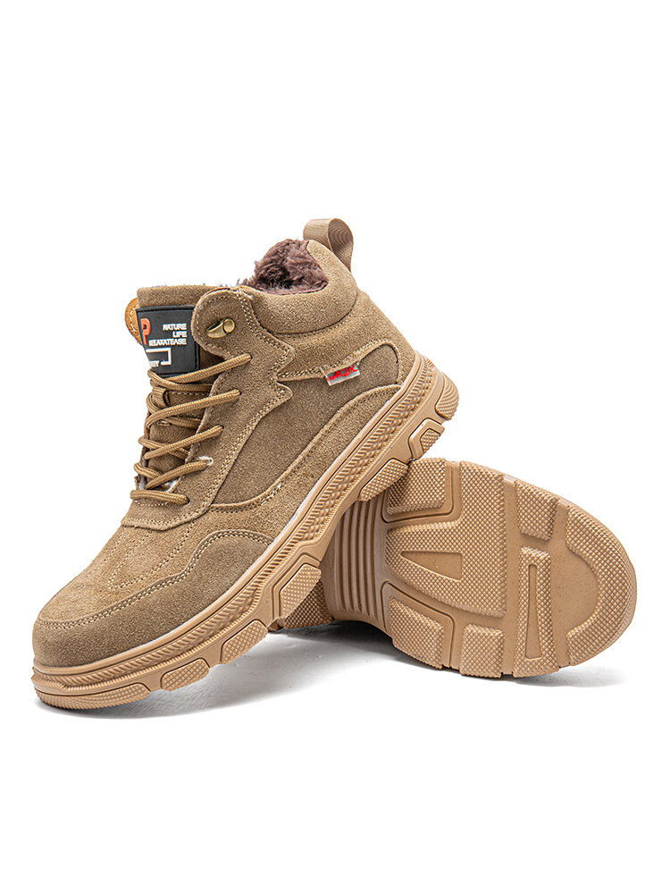 
	Men Suede Warm Lining Anti-smashing Wearable Casual Safety Boots