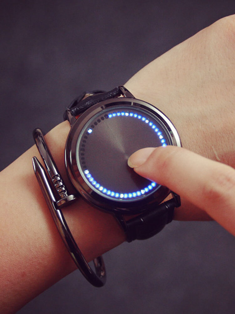 
	Alloy Fashion LED Touch Screen Watch Belt Couple Watch For Men Women