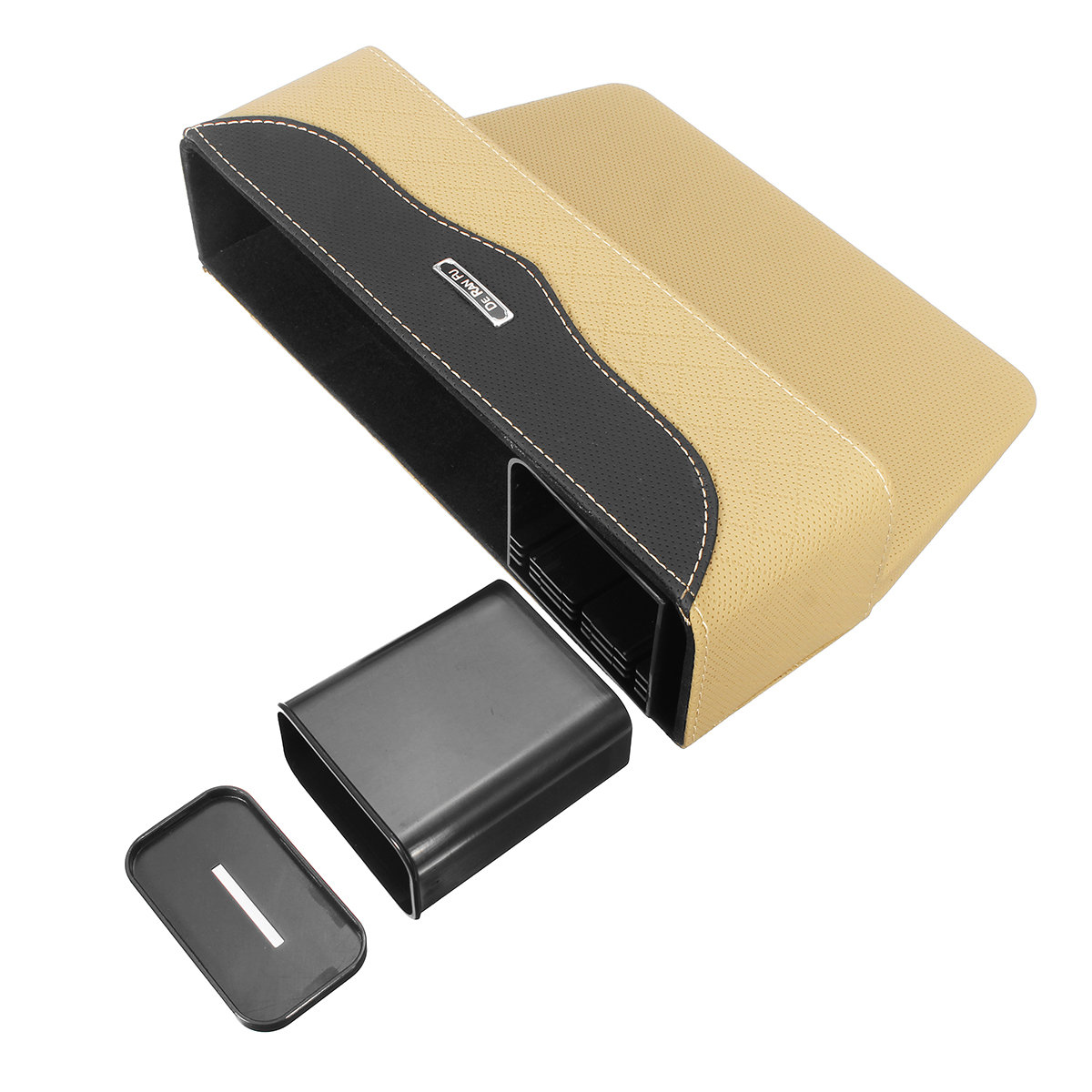 
	Leather Car Seat Crevice Storage Bag Box Money Pot Auto Seat Gap Filler Organizer