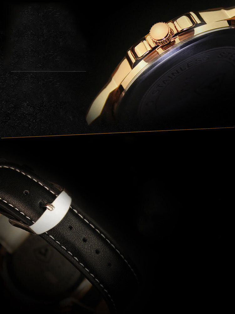 
	Vintage Men Watch Thin Leather Band Waterproof Quartz Watch