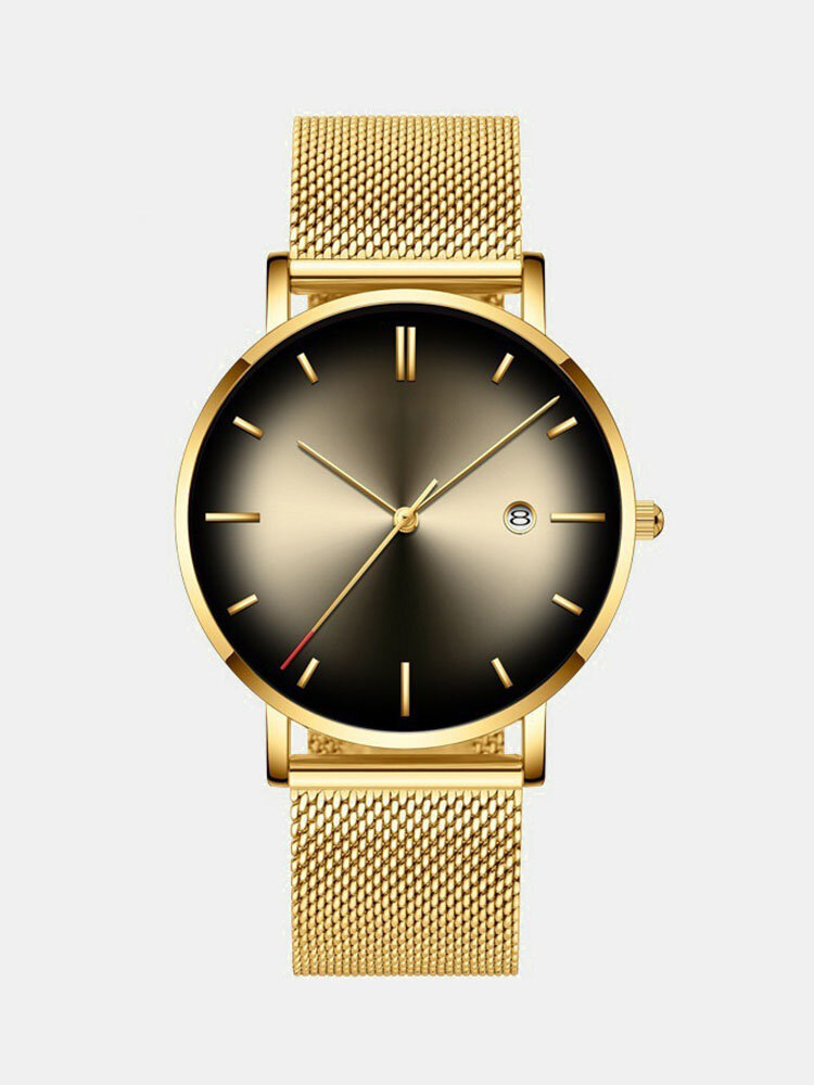 
	Alloy Business Gradient Color Multi-function Mesh Strap Watch