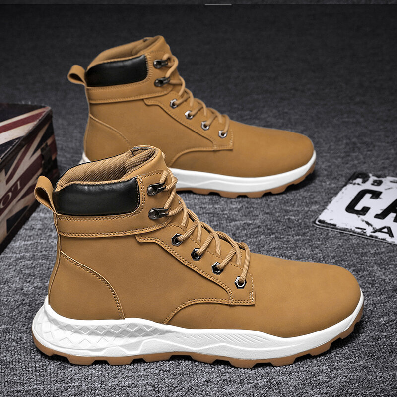 
	Men Outdoor Waterproof Slip Resistant Lace Up Casual Ankle Boots