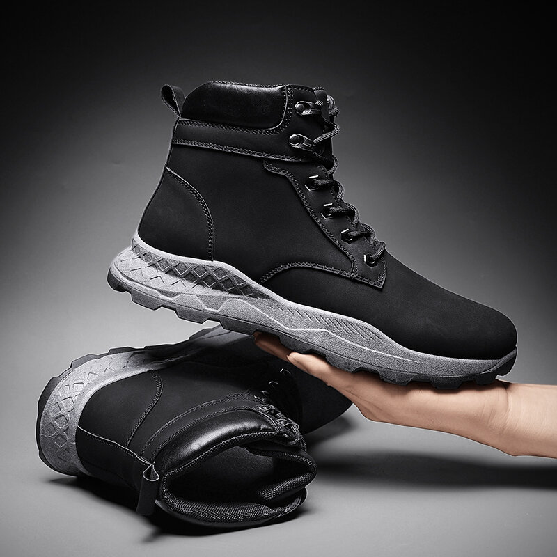 
	Men Outdoor Waterproof Slip Resistant Lace Up Casual Ankle Boots