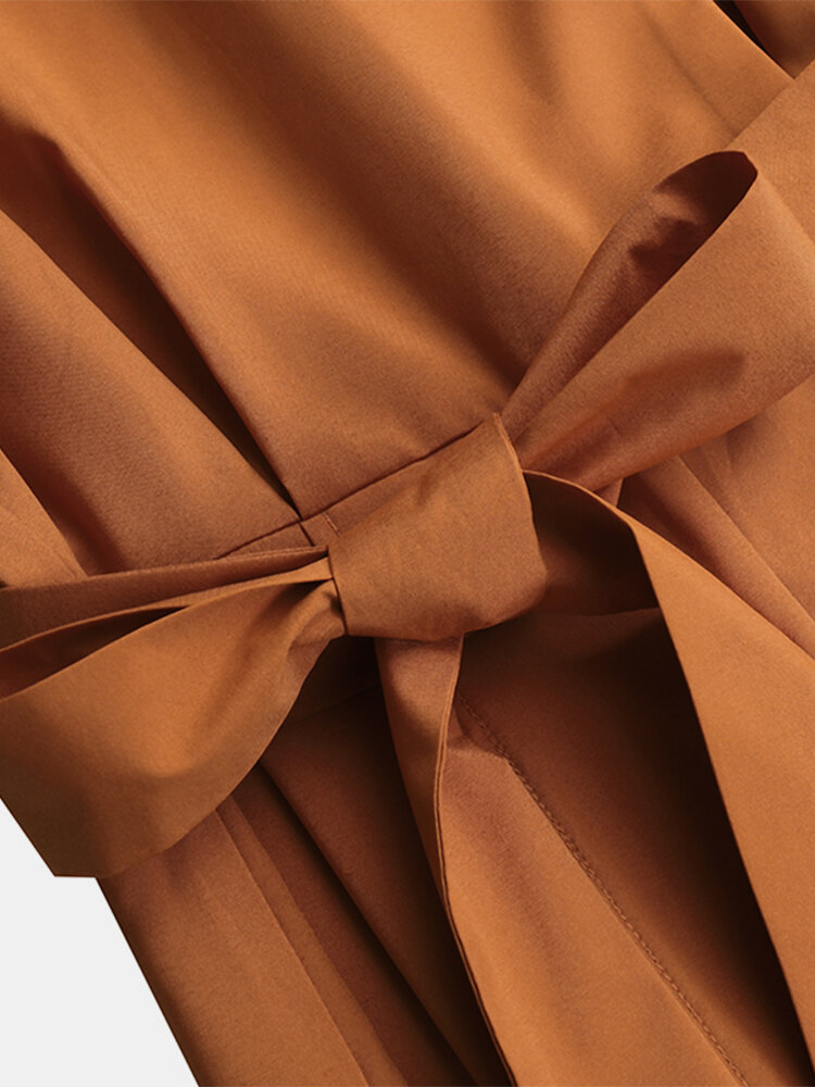 
	Solid Color Waistband Slit Hem Sleeveless Casual Jumpsuit for Women