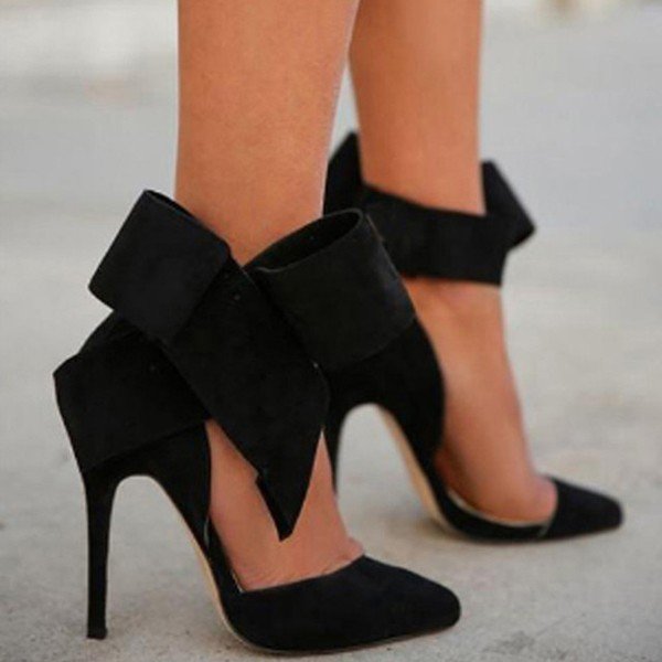 
	Sexy Butterfly Knot Removable Slim Pointed Toe High Heel Pumps