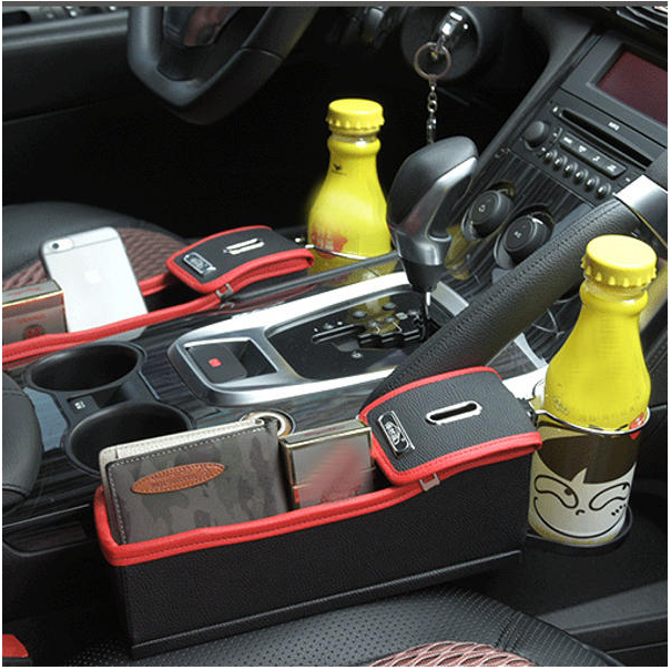 
	Car Seat Storage Box Gap Storage Bag Garbage Car Multi-Function Leather Water Cup Holder