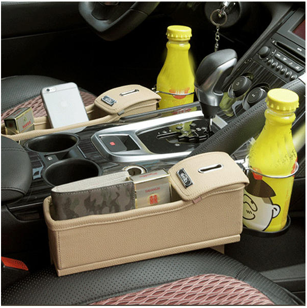 
	Car Seat Storage Box Gap Storage Bag Garbage Car Multi-Function Leather Water Cup Holder