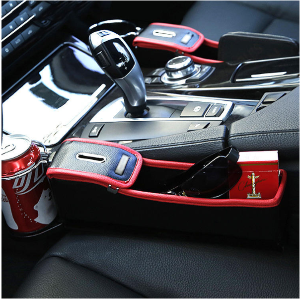 
	Car Seat Storage Box Gap Storage Bag Garbage Car Multi-Function Leather Water Cup Holder