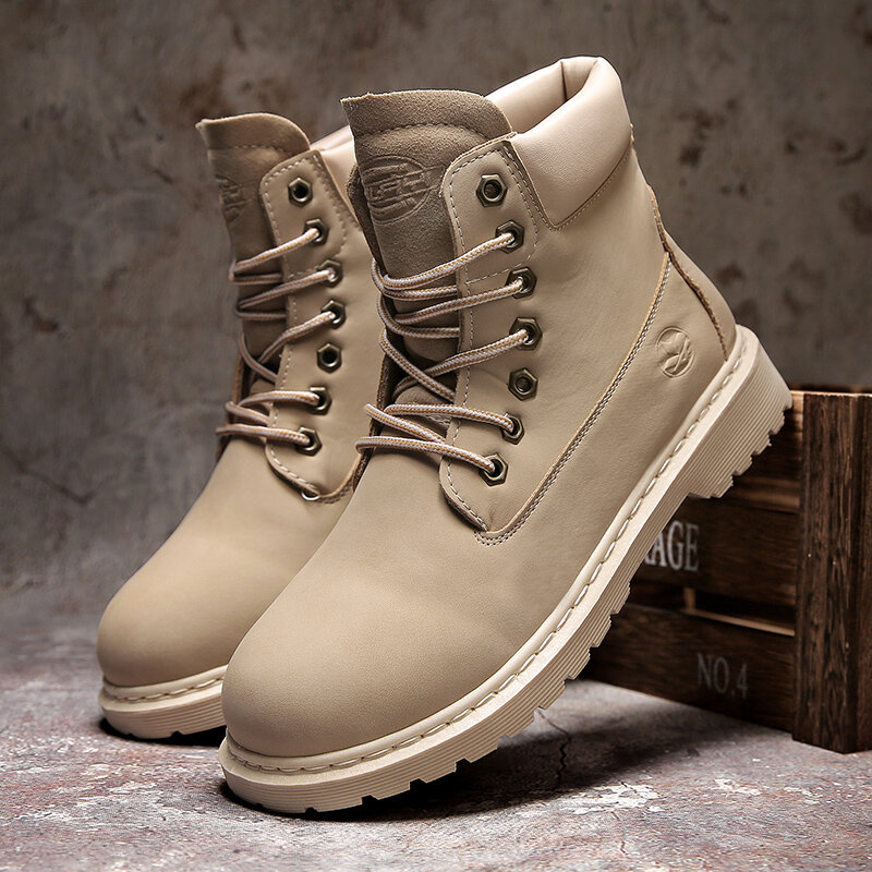 
	Men Stitching Non-slip Hard Wearing Round Toe Short Calf Boots