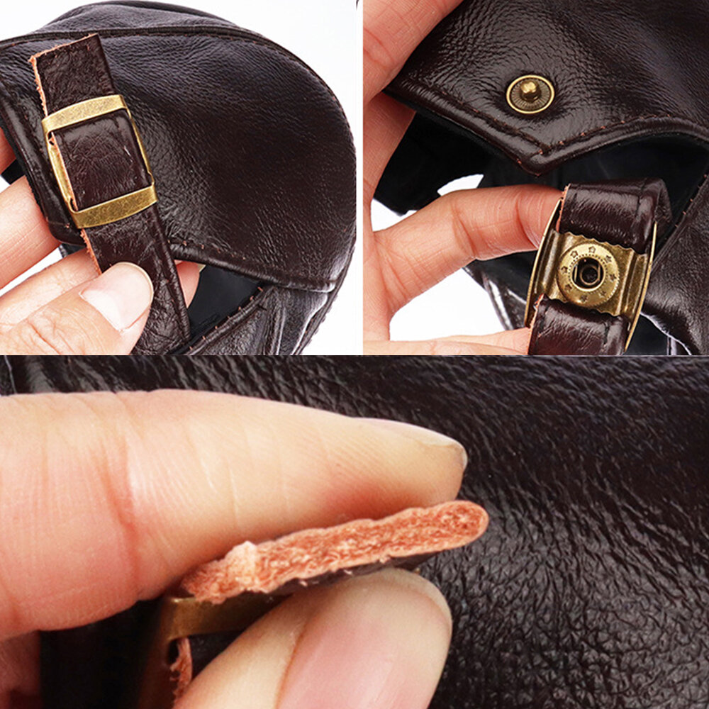 
	Men’s Genuine Leather Top Layer Cowhide Hat Spring And Autumn Single Leather Thin Single Layer Forward Cap