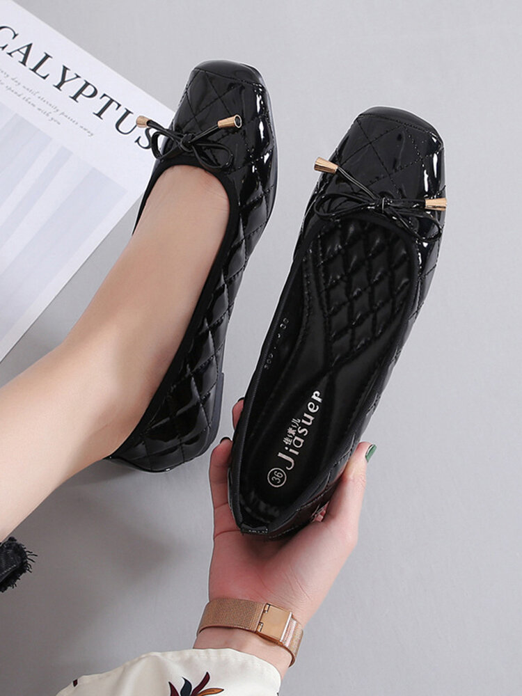 
	Women Bow Decor Slip On Casual Ballet Flats