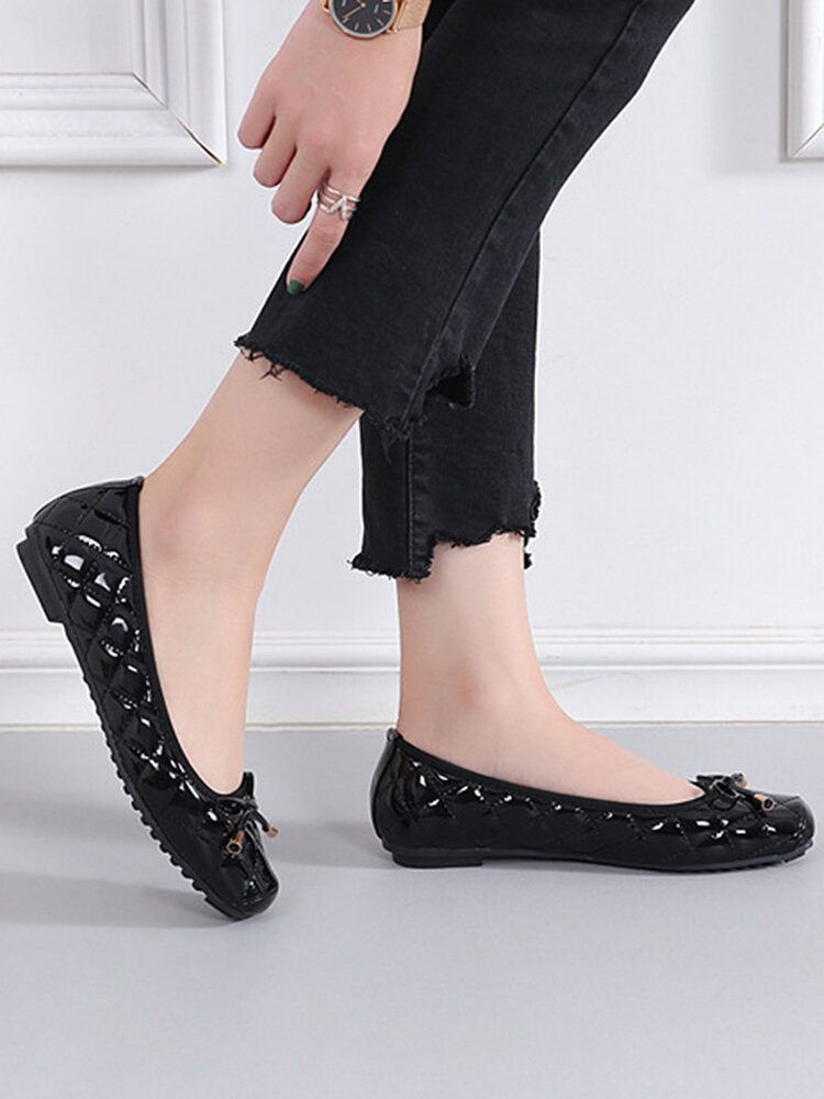 
	Women Bow Decor Slip On Casual Ballet Flats