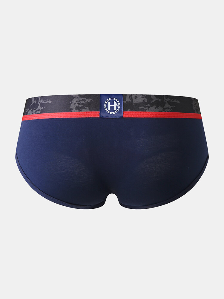 
	Sexy Colorblock Patchwork Cotton Breathable Underwear Thin Stitching Elastic Brief for Men