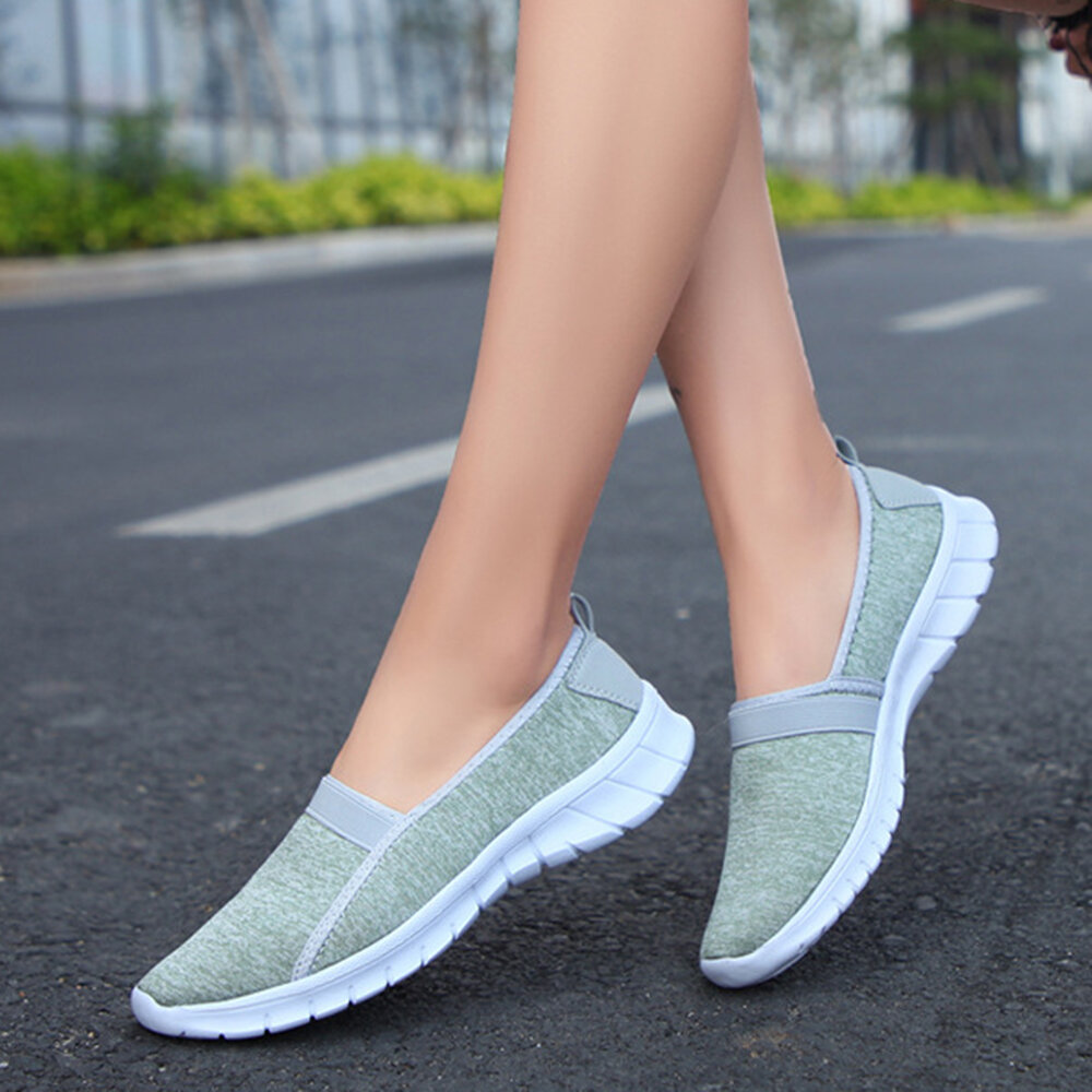 
	Elastic Band Large Size Walking Breathable Flat Casual Shoes