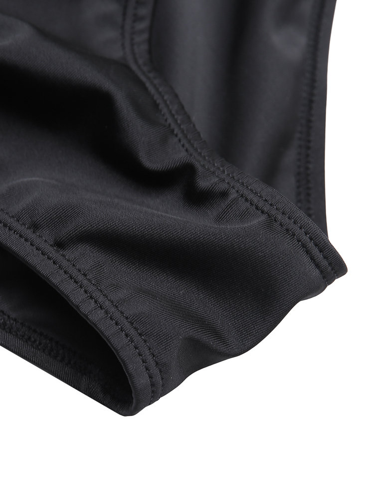 
	Plus Size Solid Color Ruffled V Neck Backless Figure Flattering One Piece Swimsuits For Women