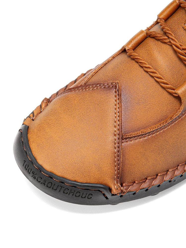 
	Men Hand Stitching Leather Non Slip Soft Sole Casual Ankle Boots