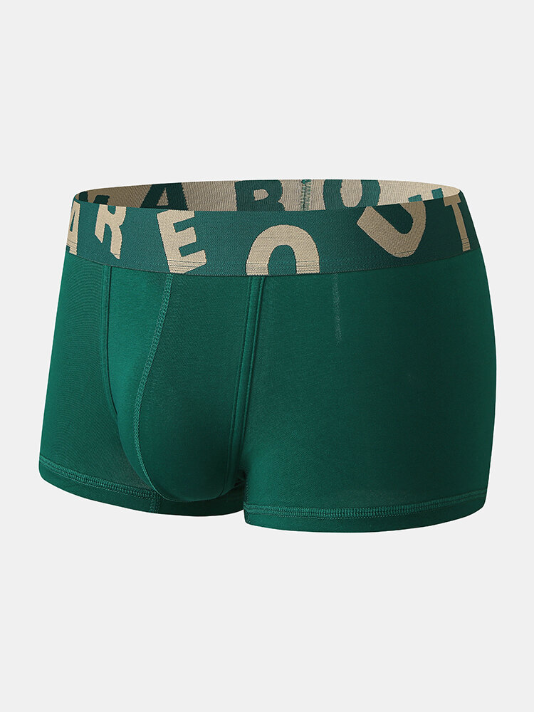 
	Breathable Cotton Solid Color Underwear Sexy Boxer Briefs